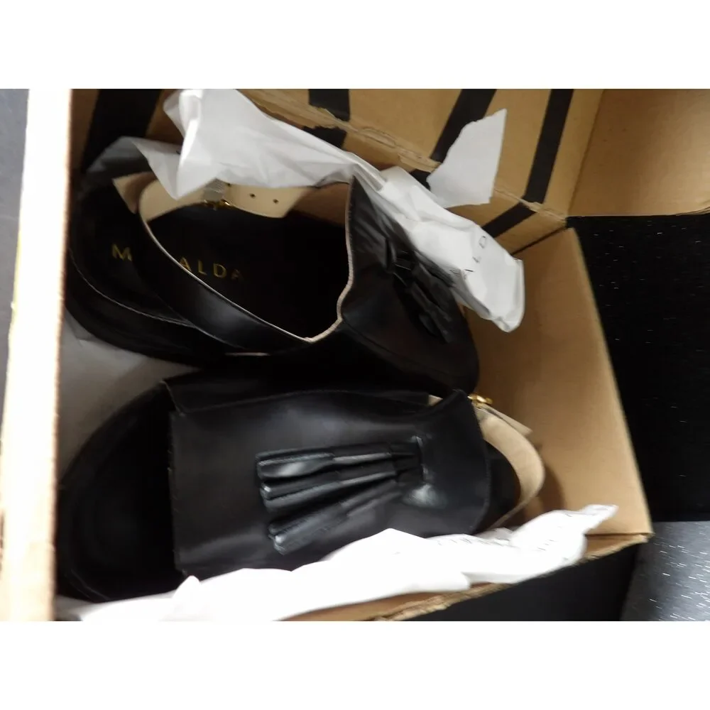 Mafalda Rita Tassel Leather Sandals - Black (Size US Women's 11, EU 42)